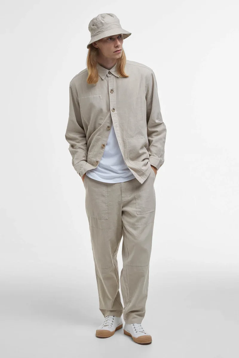 Overshirt in misto lino naturale Barbour