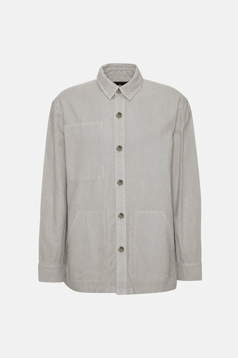 Overshirt in misto lino naturale Barbour - immagine 8