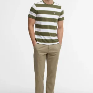 Pantaloni in tessuto stretch lavato dalla vestibilità  leggermente aderente