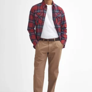 Pantaloni in tessuto stretch lavato dalla vestibilità leggermente aderente