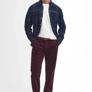 Pantaloni in velluto stretch a coste sottili dalla vestibilità leggermente aderente