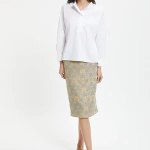 Gonna midì Poly India Jacquard