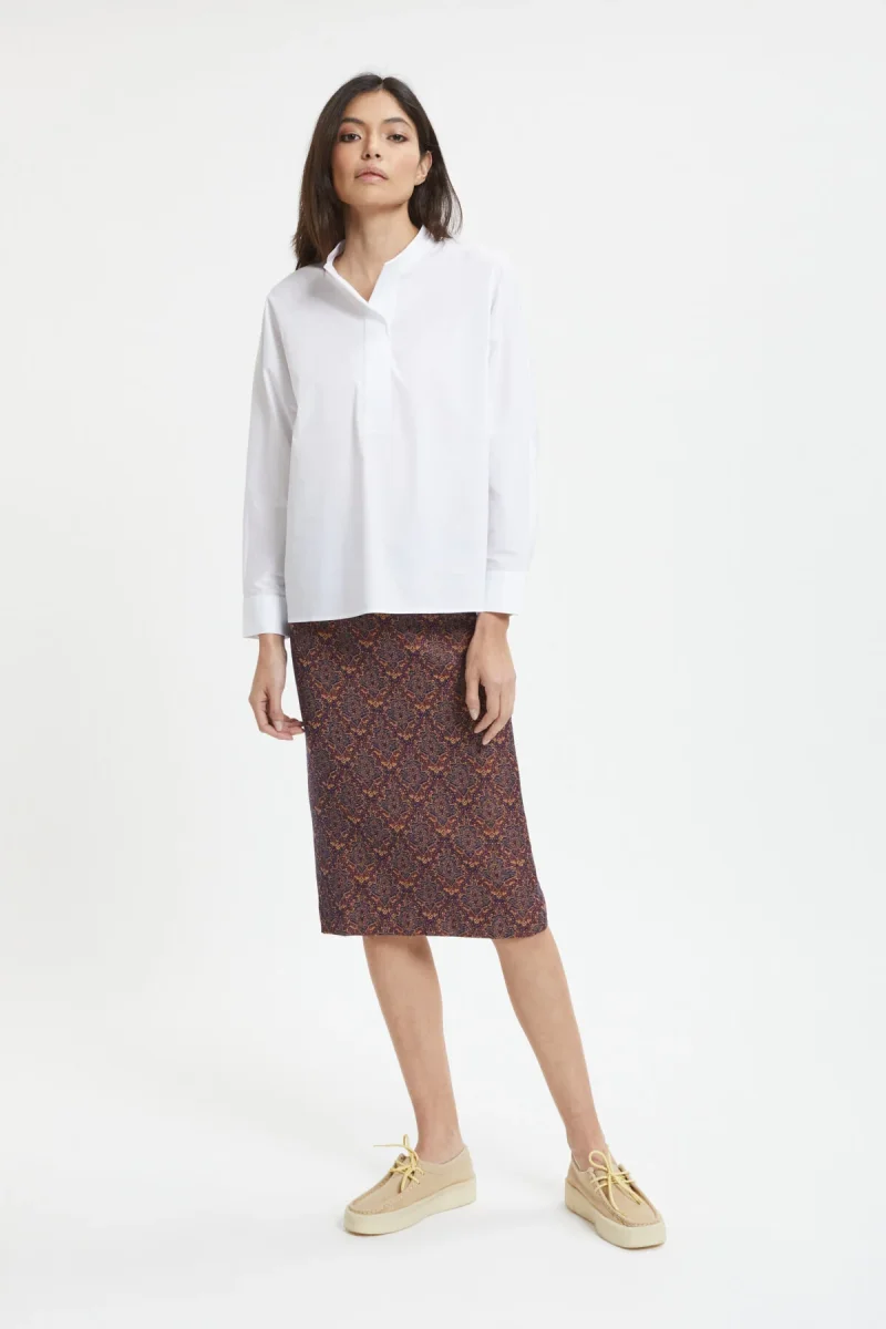 Gonna midì Poly India Jacquard