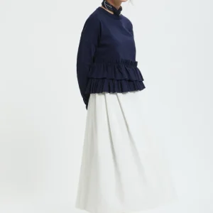 Maglia a maniche lunghe con balze a rondine