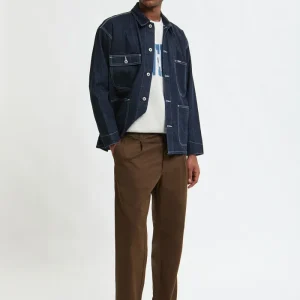 Pantaloni in twill a vestibilità affusolata con piega interna