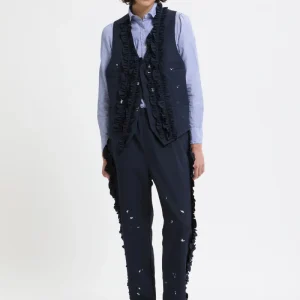 Pantaloni con frappe laterali