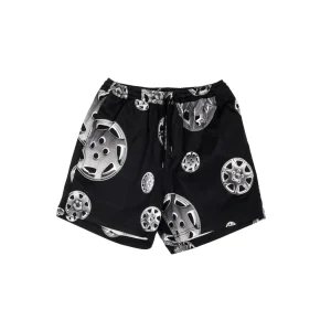 Pantaloni Corti Pleasures Black Roadside Nero Uomo