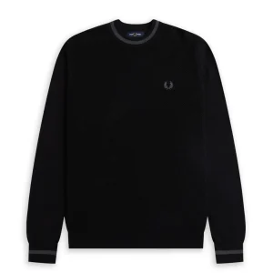Maglia Fred Perry Textured Front Nero Uomo