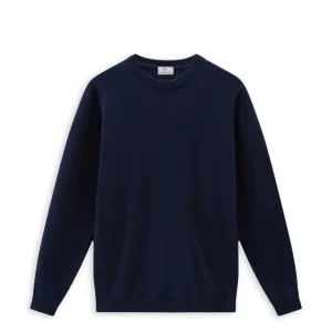 Maglia Woolrich Logo Crewneck Blu Uomo