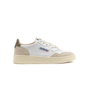 Autry Medalist Low Pelle Suede Bianco Verde Donna