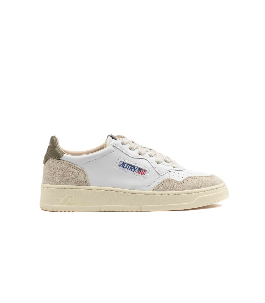 Autry Medalist Low Pelle Suede Bianco Verde Donna - immagine 2