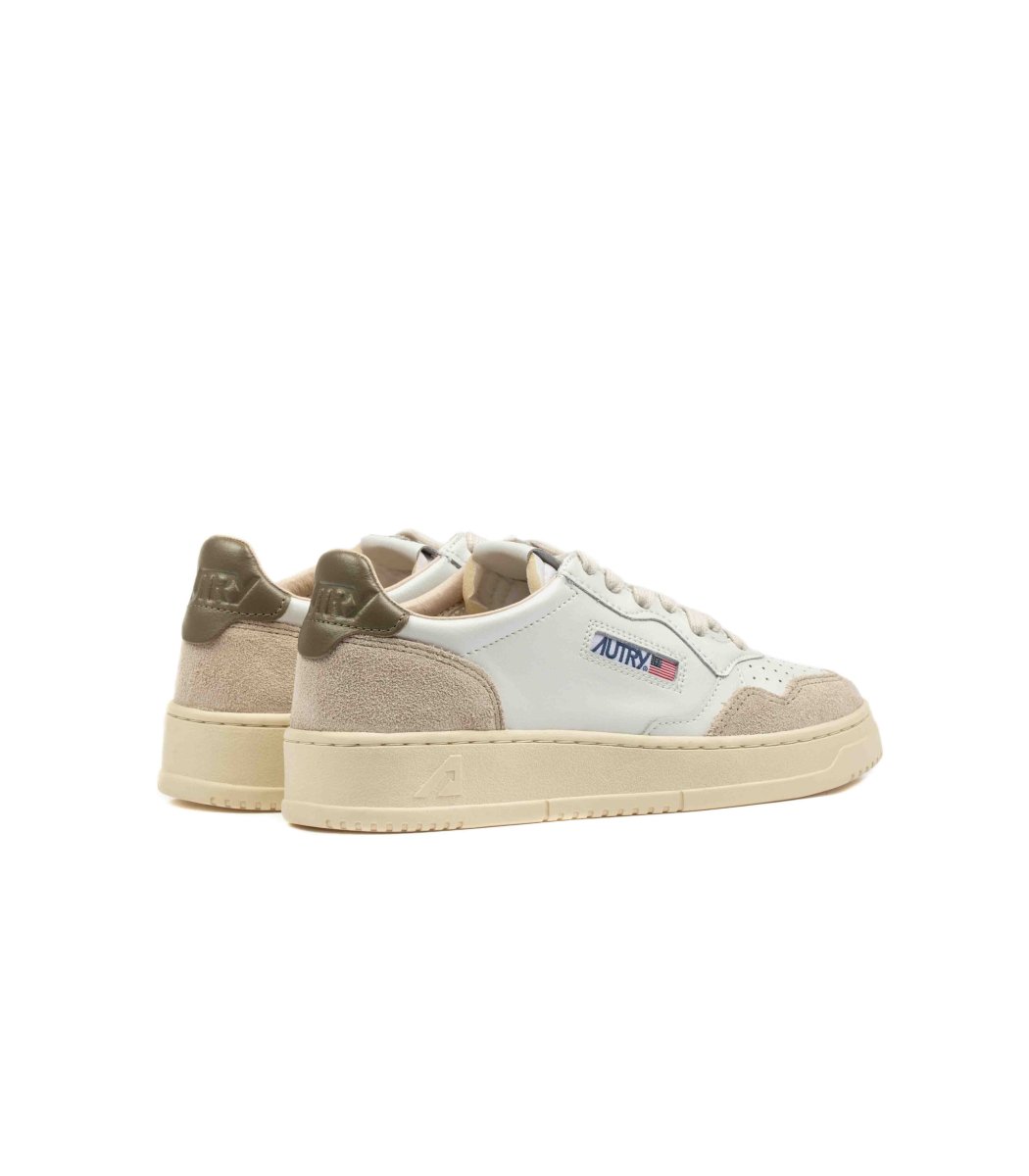 Autry Medalist Low Pelle Suede Bianco Verde Donna - immagine 4