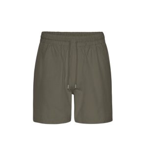 Pantaloni Corti Cotone Organico Con Elastico Verde