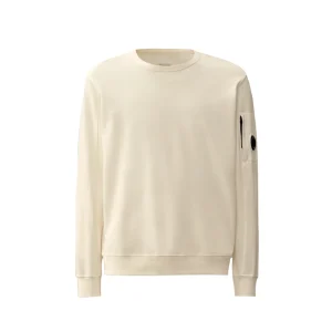 C.P. Company Light Fleece Sweatshirts-Crew Neck Bianco Uomo