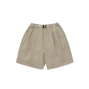 Pantalone Corto Two Tuck Wide Half Pant Beige