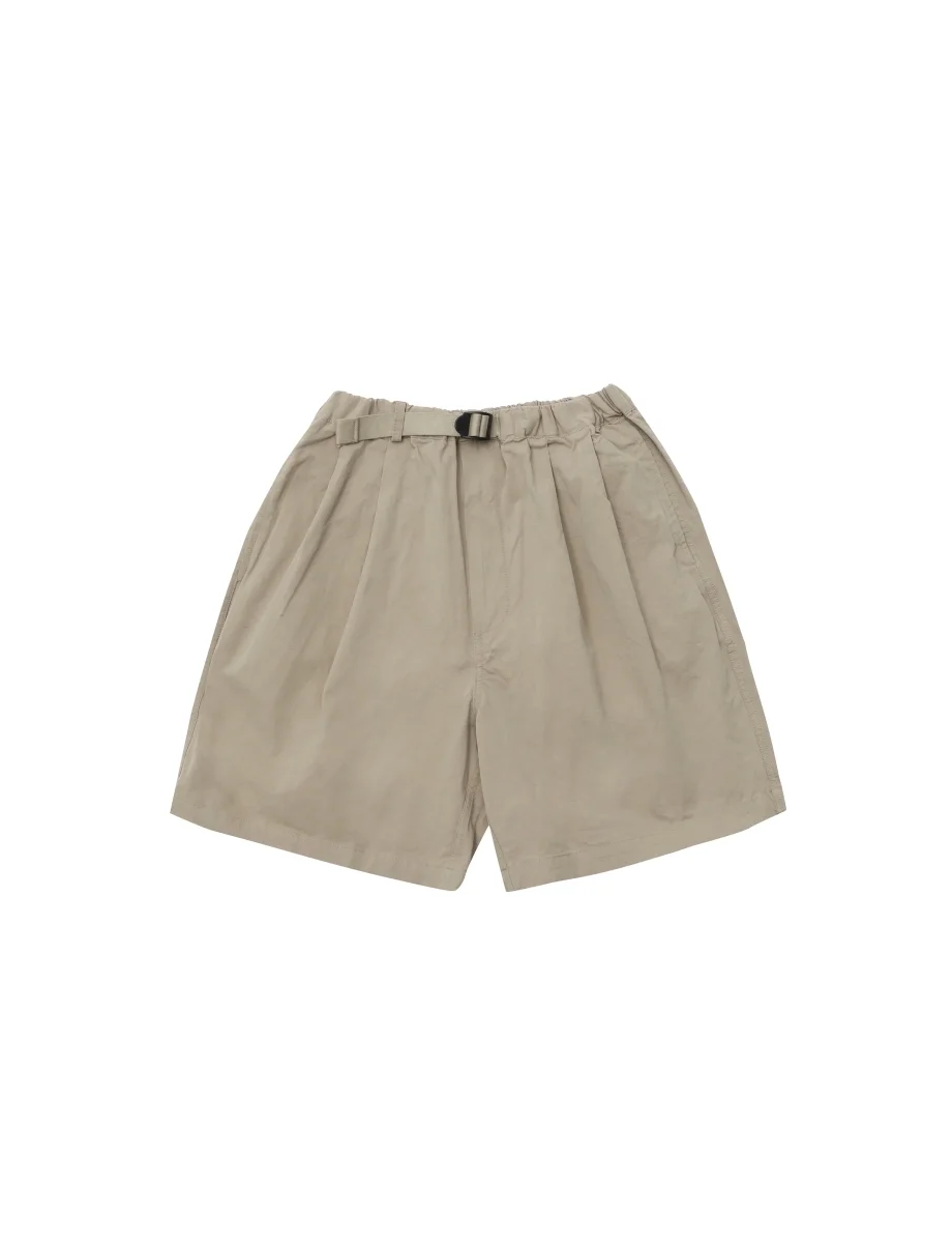 Pantalone Corto Two Tuck Wide Half Pant Beige