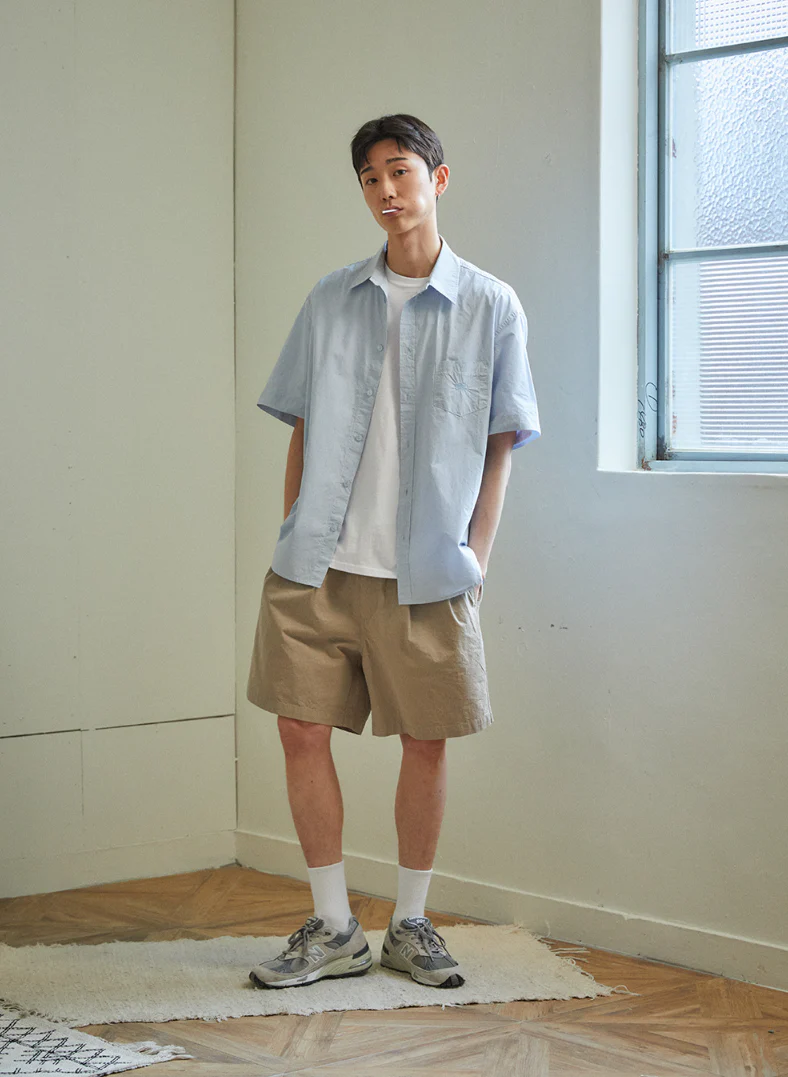 Pantalone Corto Two Tuck Wide Half Pant Beige - immagine 4