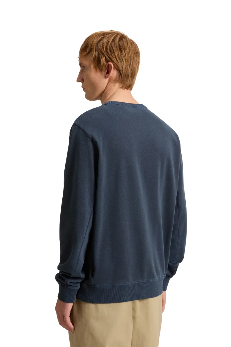 Felpa Girocollo In Puro Cotone Leggero Blu - immagine 4