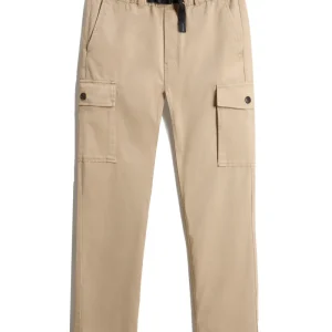 Pantaloni Cargo Tinti In Capo Woolrich Beige