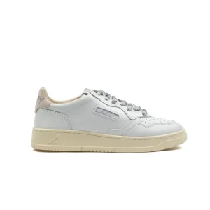 Autry Medalist Low Leather Swoll White Silver Donna