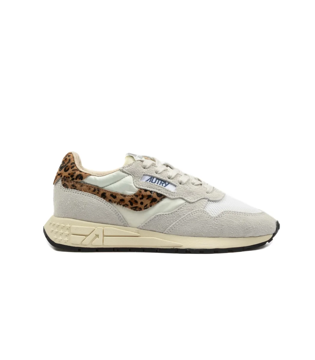 Autry Reelwind Low Woman White Leopard