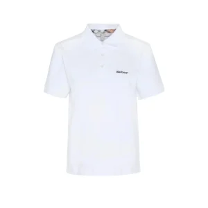 Polo Barbour Bowford Maniche Corte Bianco Donna