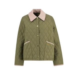 Barbour Icons Cropped Liddesdale Quilted Jacket Verde Donna