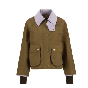 Barbour Cropped Beadnell Waxed Jacket Marrone Donna