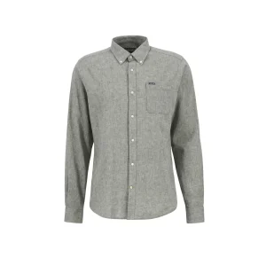 Camicia Barbour  Lino Botton Down Oliva Uomo