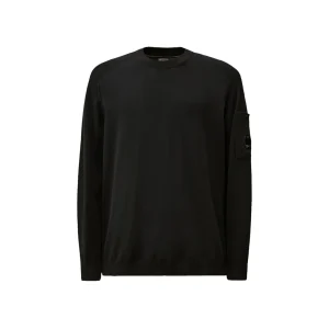 C.P. Company Cotton Crepe Crewneck Lens Sweater