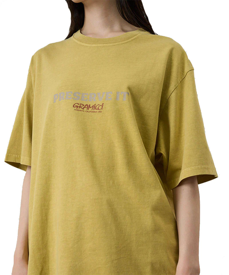 Gramicci Footprints Tee Pigment Dyed Sulphurpigment - immagine 3