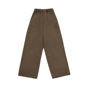 Kappy One Tuck Wide Fatigue Pants Brown