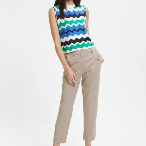 Pantaloni Sarah Elasticizzati In Gabardine