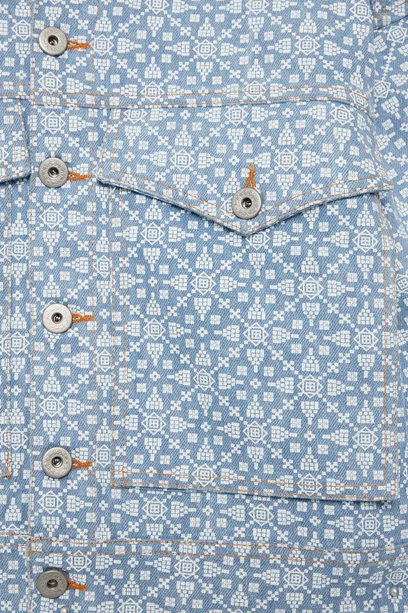 Giacca in Denim Chiaro Con Stampa - immagine 4